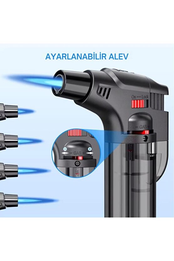 Mini Pürmüz Çakmak Doldurulabilir Depolu Çakmak Alev Ayarlı 1300 Derece