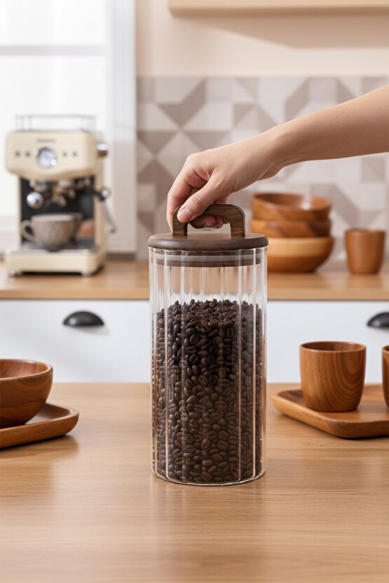 Esy Home Akasya Kapaklı Kavanoz 1250 ml