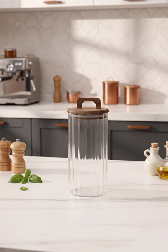 Esy Home Akasya Kapaklı Kavanoz 1250 ml