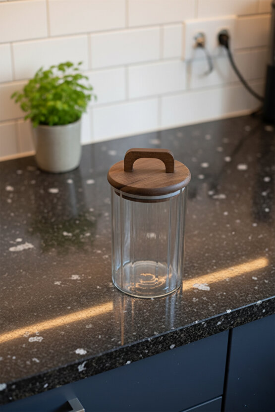 Esyhome Akasya Kapaklı Kavanoz 950 ml