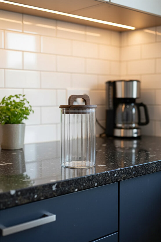 Esyhome Akasya Kapaklı Kavanoz 950 ml