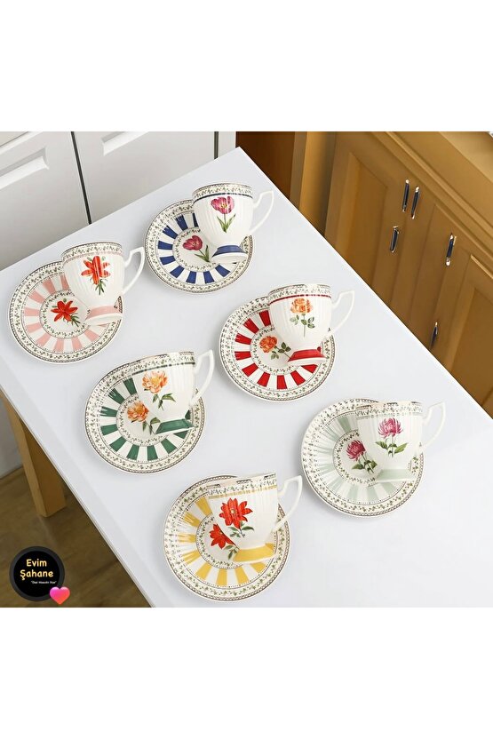 Çırağan Home Ayaklı 6 Renk Fincan Takımı