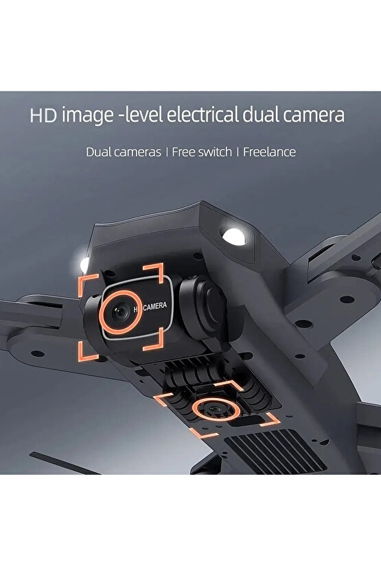 INT968S HD Dual Kamera Katlanabilir Çantalı Drone Seti Siyah