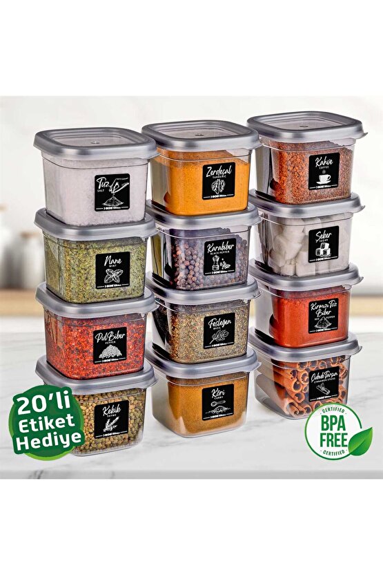 Saklama Erzak Kabı Kare 550 ml 12 Adet 24 Parça