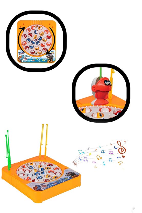 Happy Fishing Pilli Balık Oyunu - Pilli Müzikli Balık Tutma Oyunu - Baby Shark Şarkılı Eğitici Balık