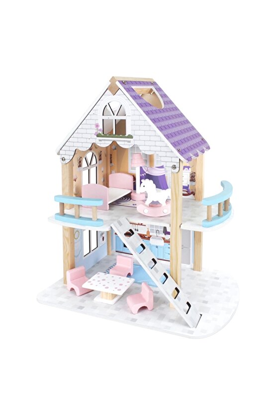 Muhteşem Merdivenli Ahşap Oyun Evi - Ahşap Tatil Evi - Merdiven Oyun Evi - Ahşap Ev - Ahşap Oyun Evi