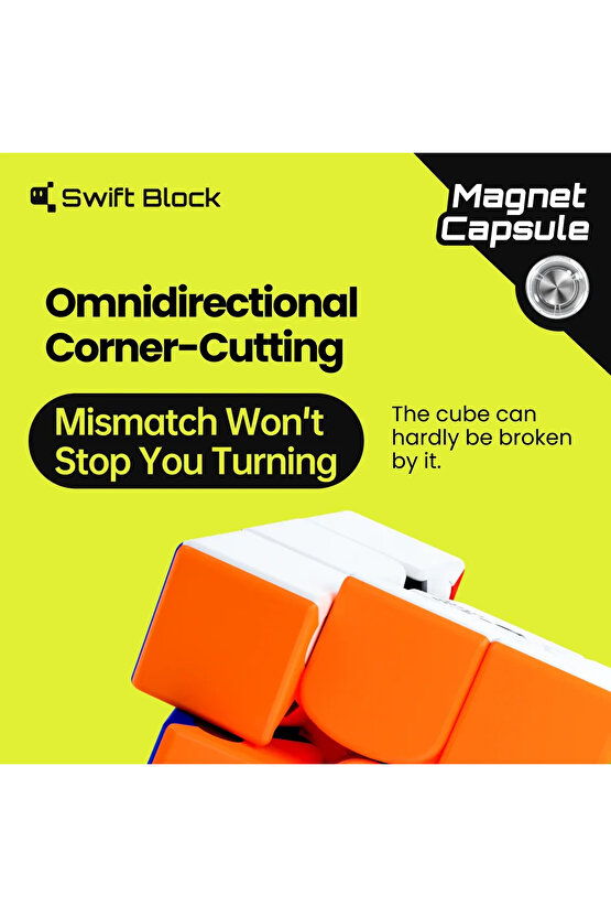 Profesyonel GAN Swift Block 355S Manyetik Küp - Swift Block 355S 3x3 Küp - Gan 3x3 Manyetik Küp