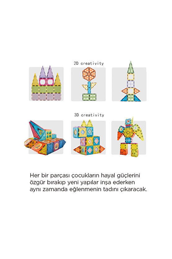 Orijinal Magnetic Tiles Star Diamond Light Version 82 Parça Işıklı Manyetik Lego - Mıknatıslı Lego L