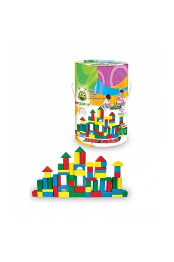 Woodoy 60 Parça Renkli Ahşap Bloklar