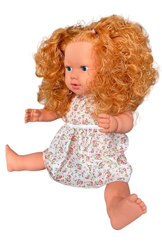 Büyük Boy Türkçe Konuşan Uzun Saçlı (Gövde Hariç) Et Bebek Oyuncak (60 CM)