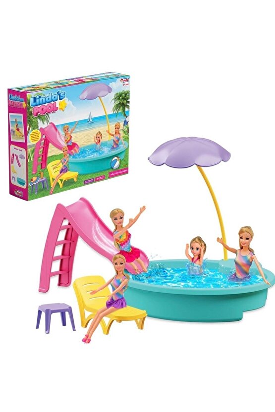 Lindanın Havuzu - Havuz Partisi Oyuncak - Havuz Partisi Seti - Barbie Havuz Seti