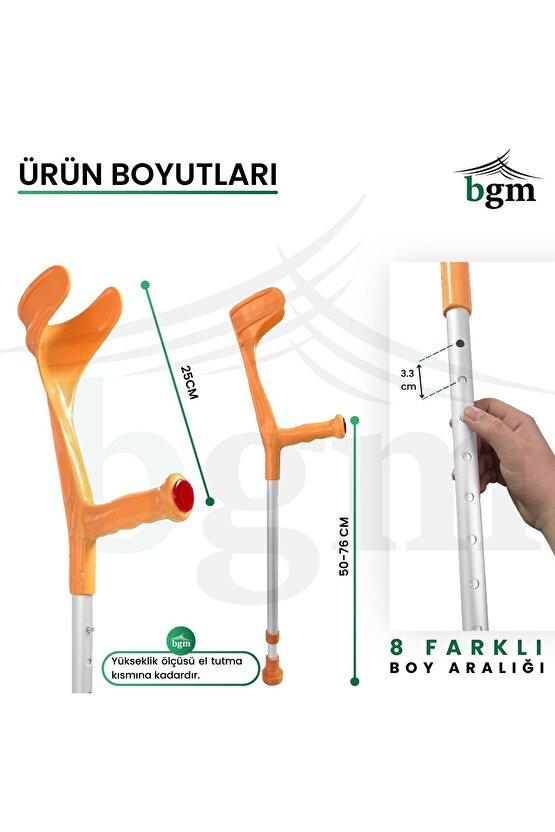 Çocuk Koltuk Değneği – Çocuk Kanedyen Değnek- 1 Çift Yüksek Kalite Ortopedik Yürüme Desteği Değneği