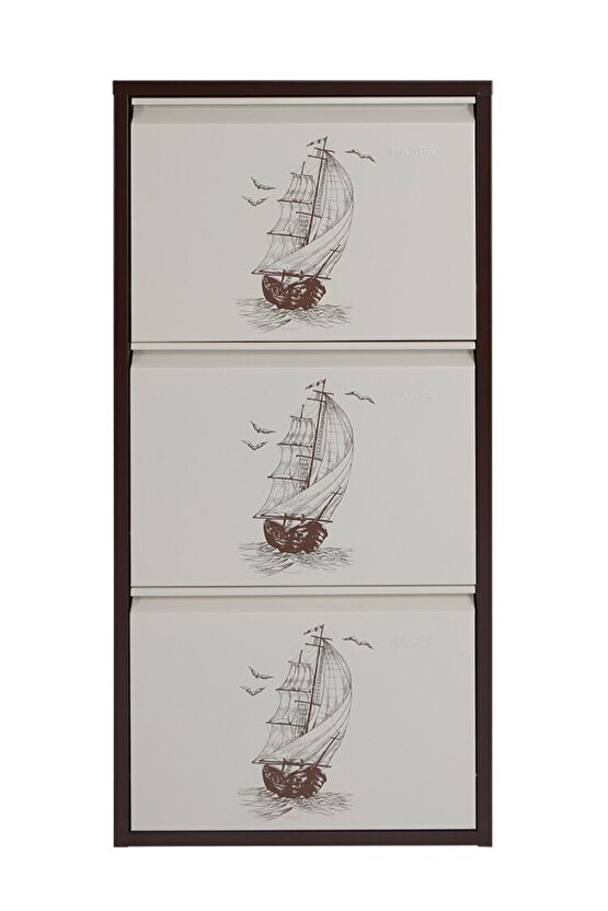 3’lü Metal Ayakkabılık (Kahve-Krem-Gemi) | Dar Alanlar İçin Akıllı Çözüm