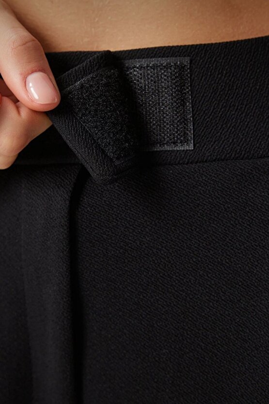 Kadın Yüksek Bel Likralı Palazzo Pantolon - Dökümlü Geniş Paça, Şık Ofis & Günlük Kombin Pantolon