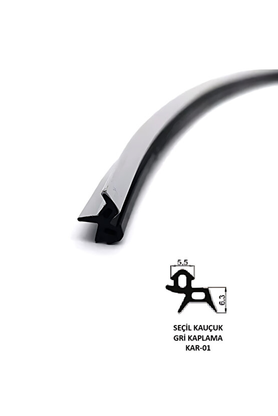 Kauçuk Kar 01 Gri Kaplamalı Kapı Pencere Tadilat Contası Fitili 30 Metre