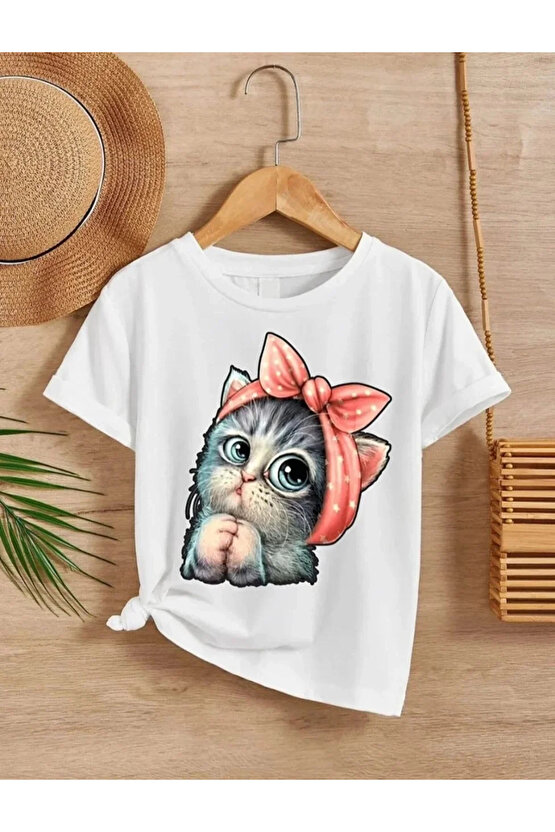 Çocuk Unisex Baskılı T-Shirt - Beyaz