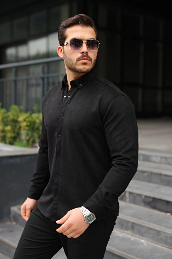 Erkek Uzun Kollu Süet Gömlek