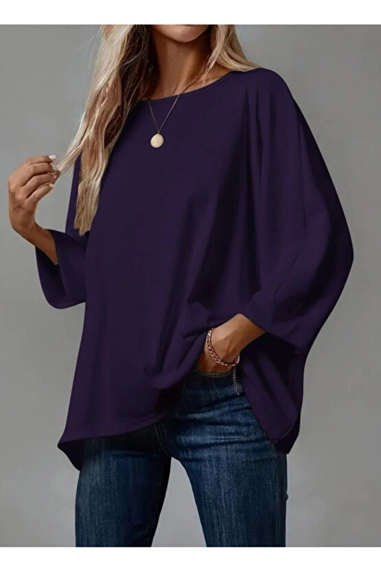 EQURİ Kadın Truvakar Kollu Bisiklet Yaka Viskon Bluz