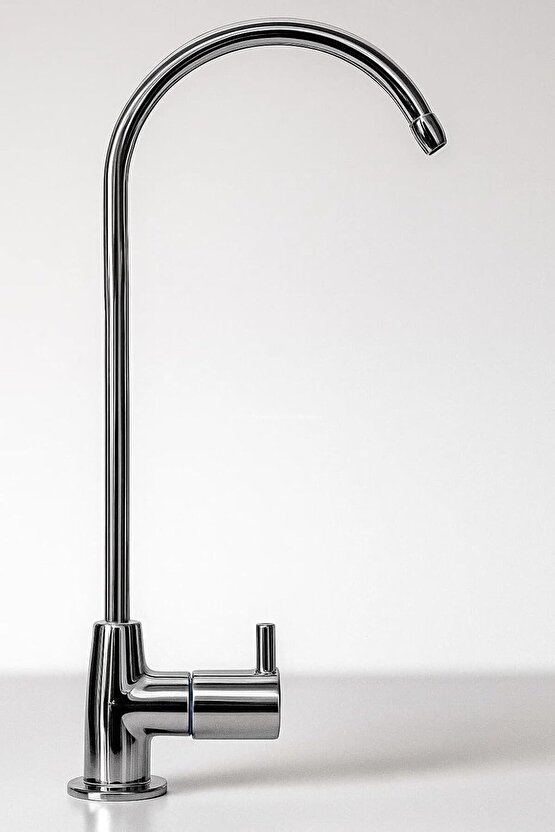 gye Arıtma Musluğu, Paslanmaz Çelik, 26 cm, Boyun, Tek Kollu, Krom Kaplama, 360° Döner, Lüx Su Armat