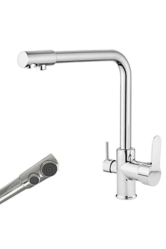 3 Yollu Musluk Su Arıtma Musluğu Üç Yollu Çoklu Musluk