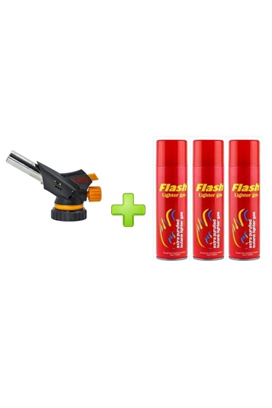 1300 Derece Profesyonel Pürmüz Çakmak Ws-509c Kafa Çakmak 3 Adet Flash Gaz Hediye