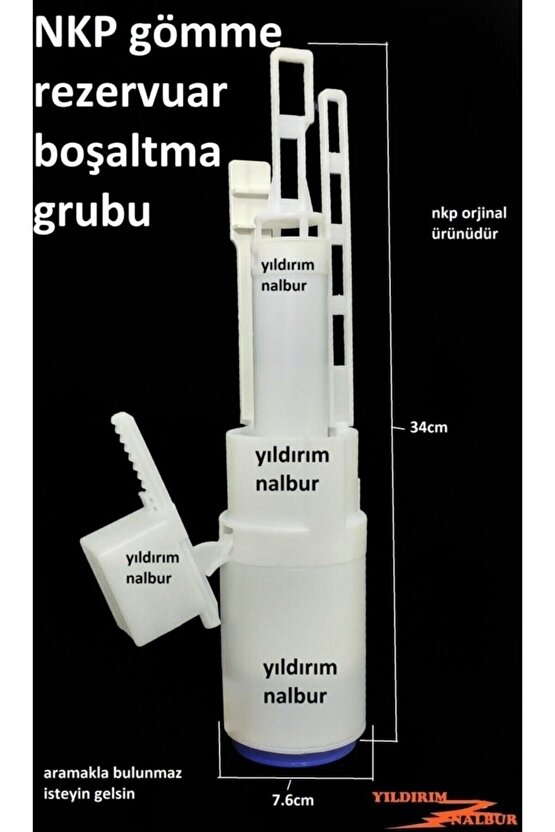 Gömme Rezervuar Boşaltma Geniş Model Iç Takım Orta Göbek Sağlam