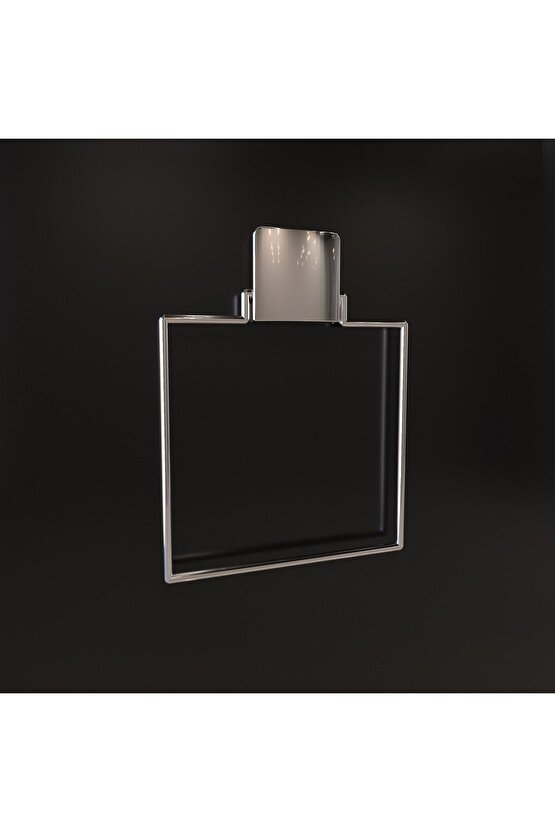 Dekoratif Yapıştırmalı Banyo Mutfak Metal Kare Havluluk Askı Krom Pratik Vidasız Montaj Dc-4780