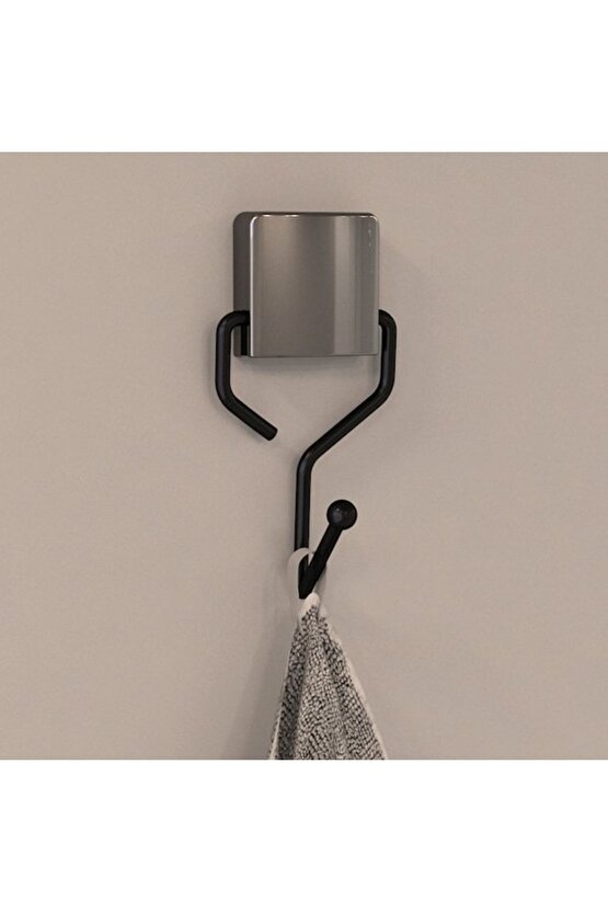 Decorev Süper Yapışkanlı Metal Yapıştırıcılı Siyah Tekli Askı Dc-5052