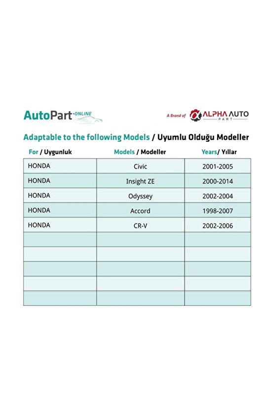 Honda Civic Insight Odyssey Accord CR-V için Kapı Döşeme Klips - 10 Adet