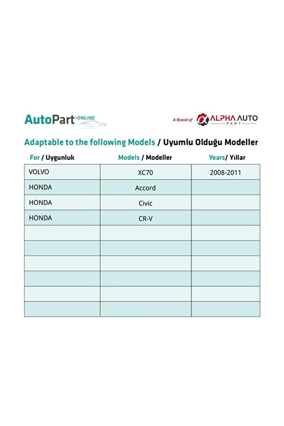 Volvo Honda Accord Civic CR-V için Kapı Döşeme Klips - 1 Adet