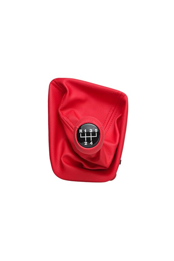 BMW 3 Serisi E46 için Vites Topuzu ve Körüğü - 5 Vites - Kırmızı - Logosuz