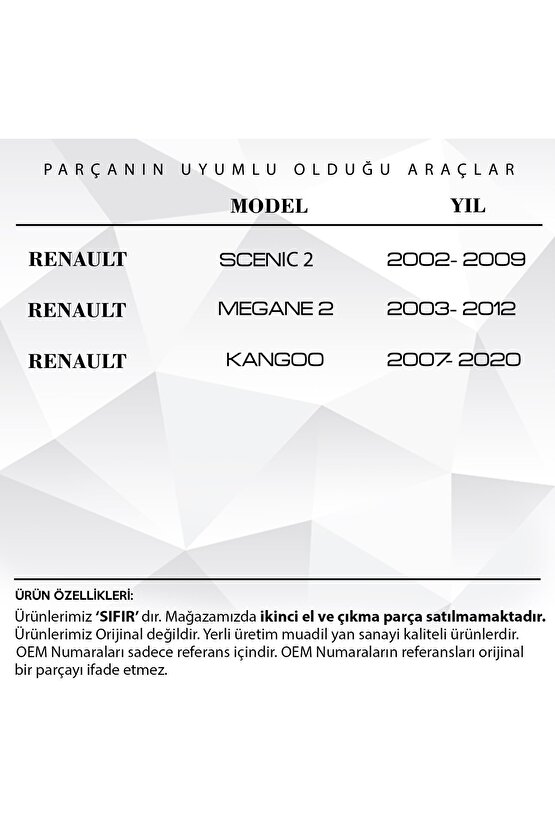 Megane Iı, Scenic 2, Kangoo Için Radyatör Pimi