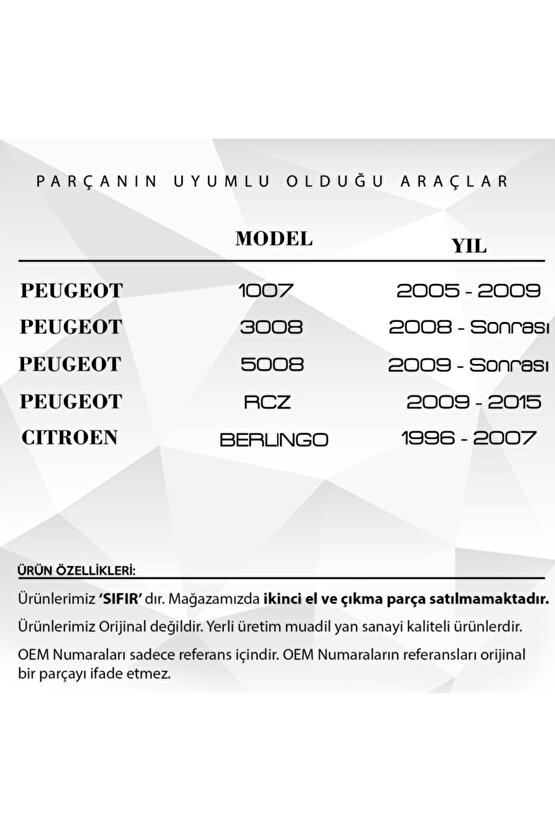 Peugeot, Citroen Için Yakıt Depo Şamandıra Kapağı Ve Contası