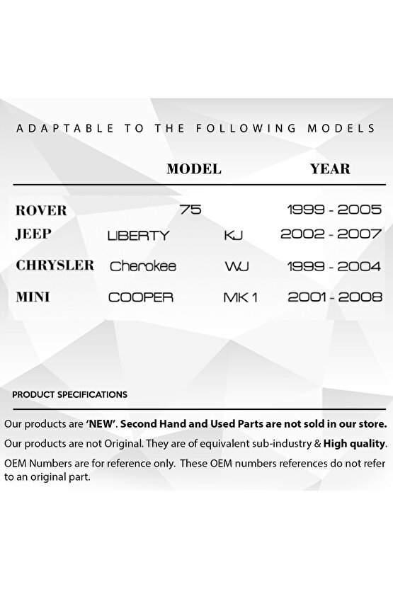 Cherokee,range Rover, Mini Cooper ,bmw 3 Serisi X5 Için Ayna Motor Dişlisi (3 LÜ SET)