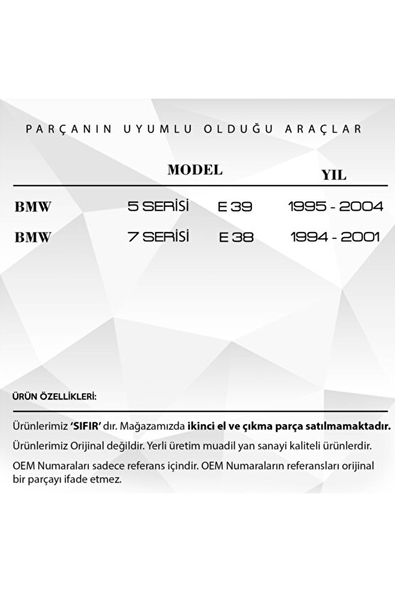 BMW 5 Serisi E39 için Cam Düğmesi Tamir Kapağı 4 Adet