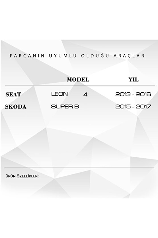 Seat Leon , Skoda Superb Için Arka Silecek Kol Kapağı