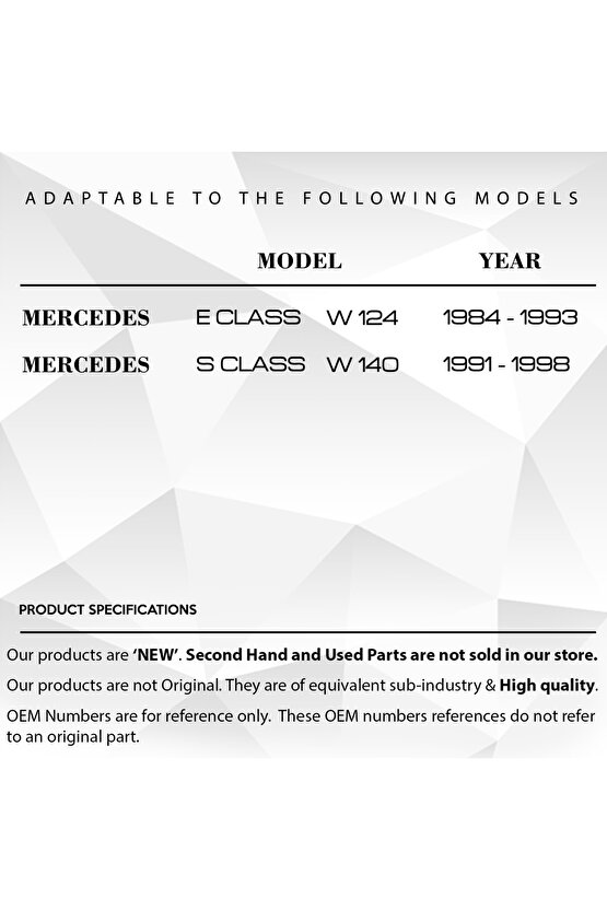 Mercedes E Class W124 Için Radyo Düğme Kapağı