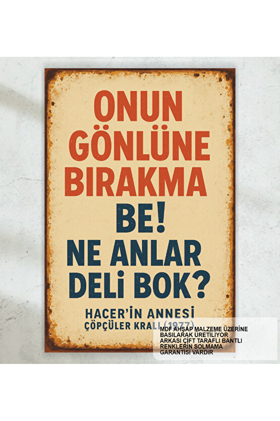 yeşilçam türk sineması replikleri duvar yazıları ayşen gruda retro ahşap poster tablo