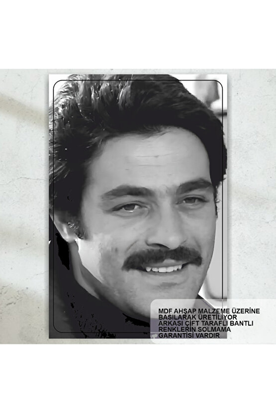 kadir inanır yeşilçam türk sineması siyah beyaz tablo retro ahşap poster