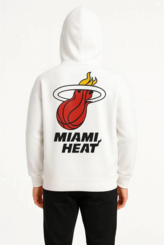 Erkek Kapşonlu Sweatshirt – Üç İplik Şardonlu Kumaş, Oversize Fit, Ön & Arka Baskılı, Kanguru Cepli,