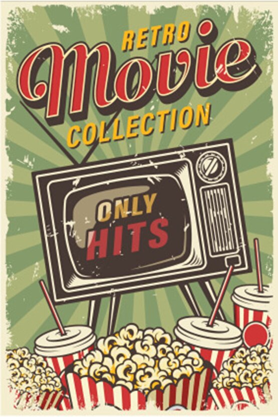 Retro Sinema Retro Vintage Ahşap Poster