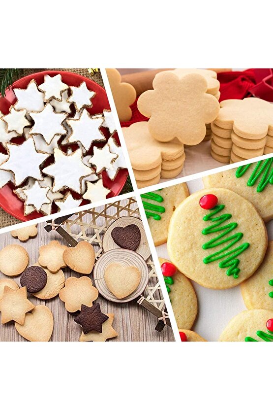 Narkalıp Kalp Yıldız Şeklinde Kurabiye Kalıbı 6 Lı Set