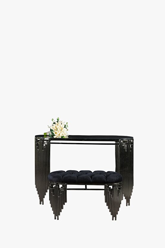 Gümüş Dresuar Puflu Ultr Lak Kaplama Dresuar Puflu