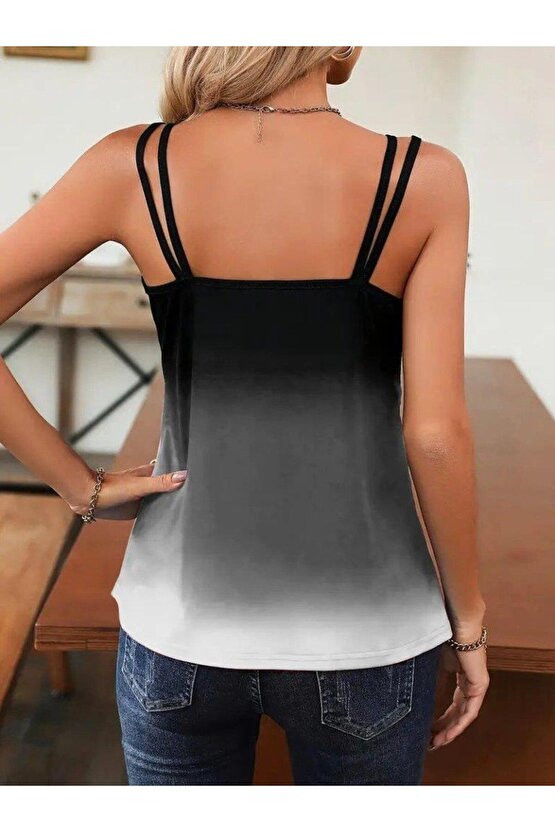 Kadın Askılı Yuvarlak Yaka Süprem Bluz