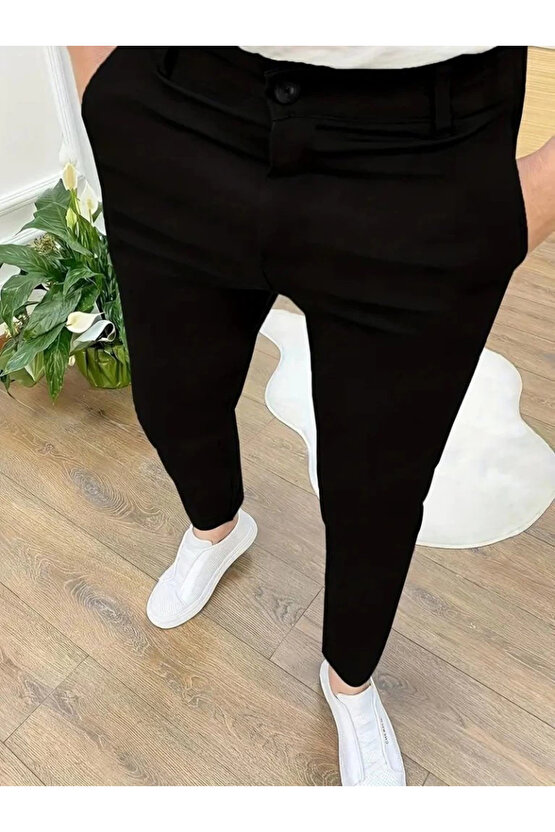 Erkek Cepli Slimfit Atlas Pantolon