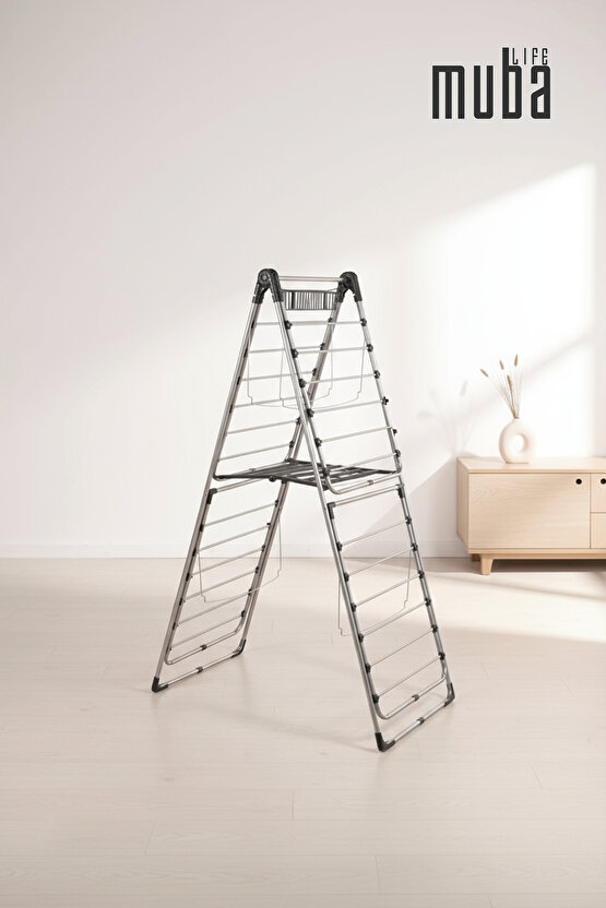 Çift 2 Katlı Çamaşır Kurutmalık Borulu Askılık 2 Katlı Çamaşır Kurutma Askısı Borulu