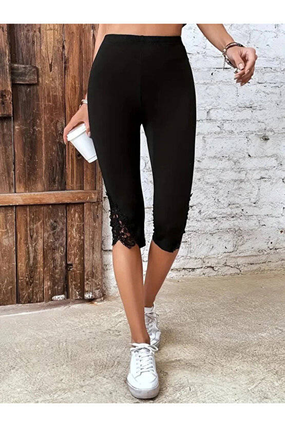 MDB Kadın Yüksek Bel Dantelli Dalgıç Tayt