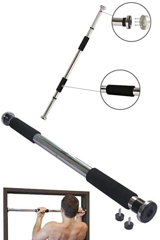 Barfiks Çubuğu 60-100 Cm Çift Süngerli Ayarlanabilir Barfiks Çekme Demiri Barfiks Aleti