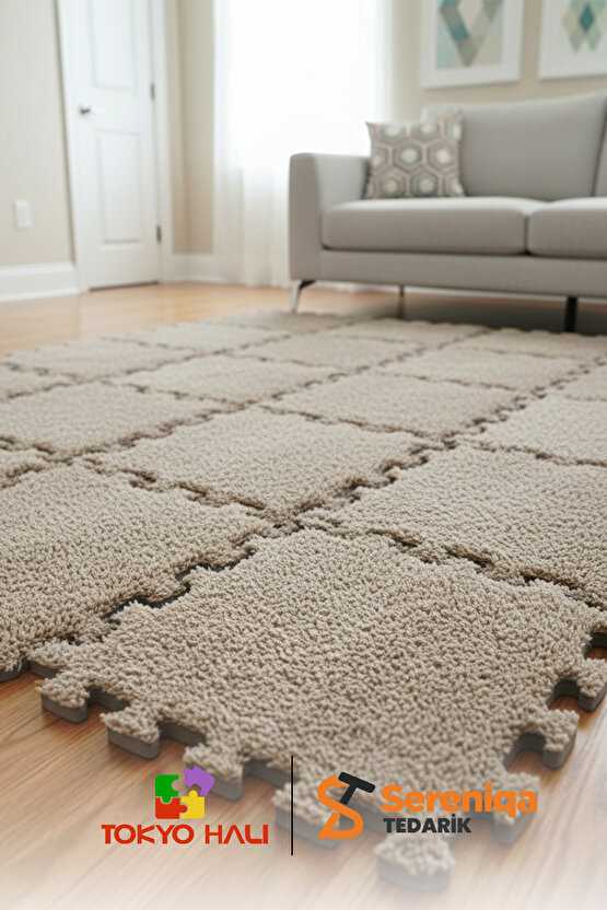 10lu Set Peluş Puzzle Halı, Kendi Tasarımını Oluştur, Yapboz Halı, Peluş Halı