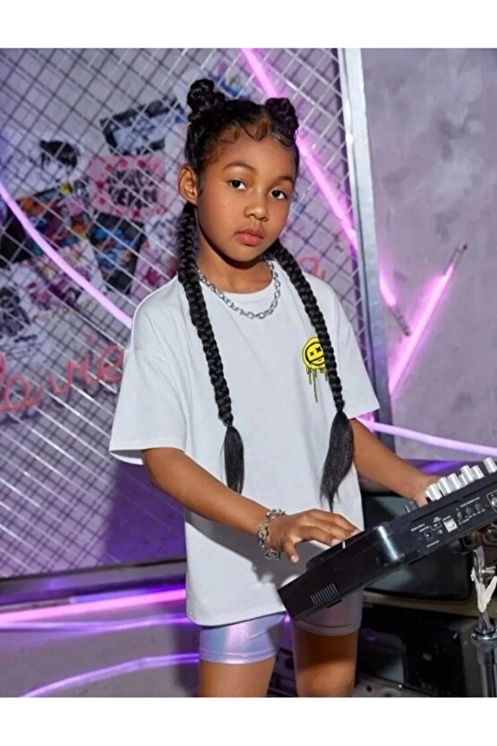 Çocuk Unisex Baskılı T-Shirt - Beyaz